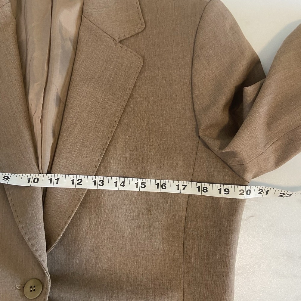 Lafayette 148 New York Tan Wool Blend Tailored Blazer Jacket Size 10 Career - Picture 7 of 12